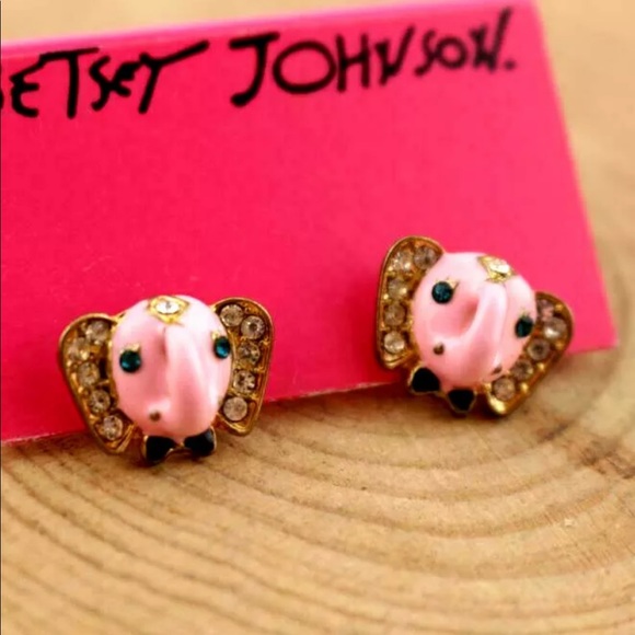 Betsey Johnson Elephant earrings New with tags - Picture 1 of 3